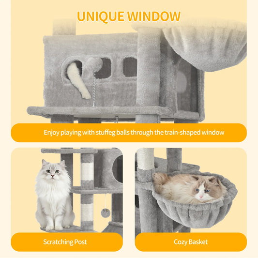 Arbre à chat XXL 170 cm — multi-plateformes pour grandes races