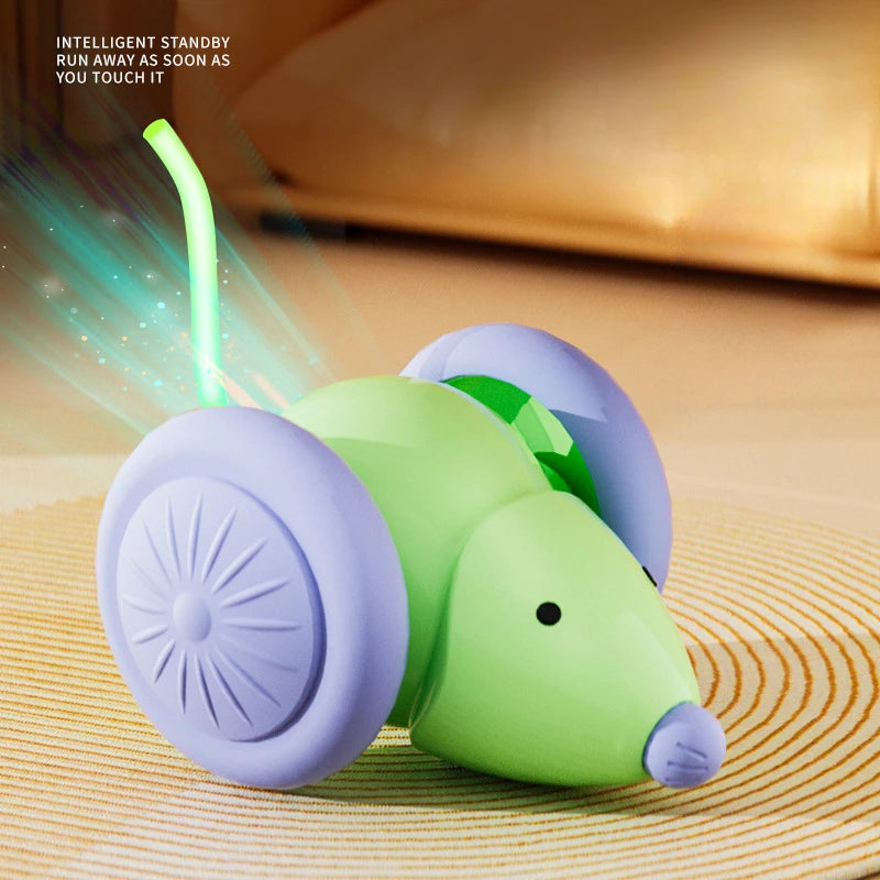 Voiture-souris électrique rechargeable — jouet interactif pour chat