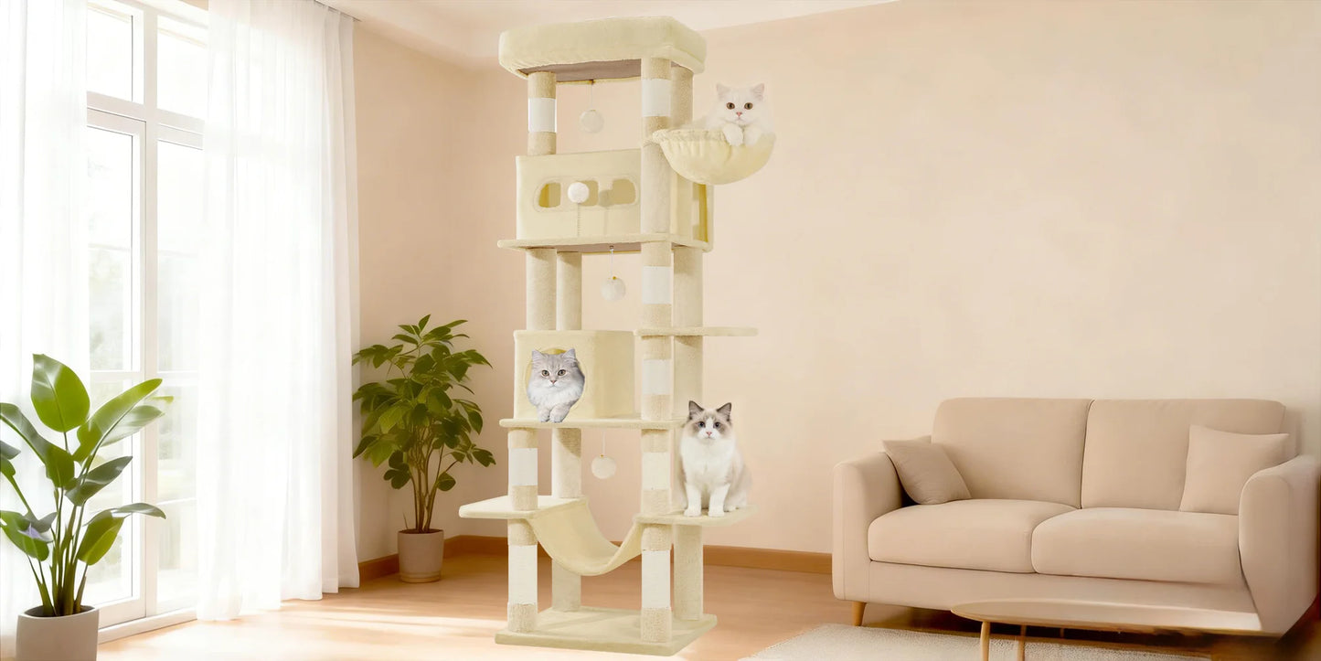 Arbre à chat XXL 170 cm — multi-plateformes pour grandes races