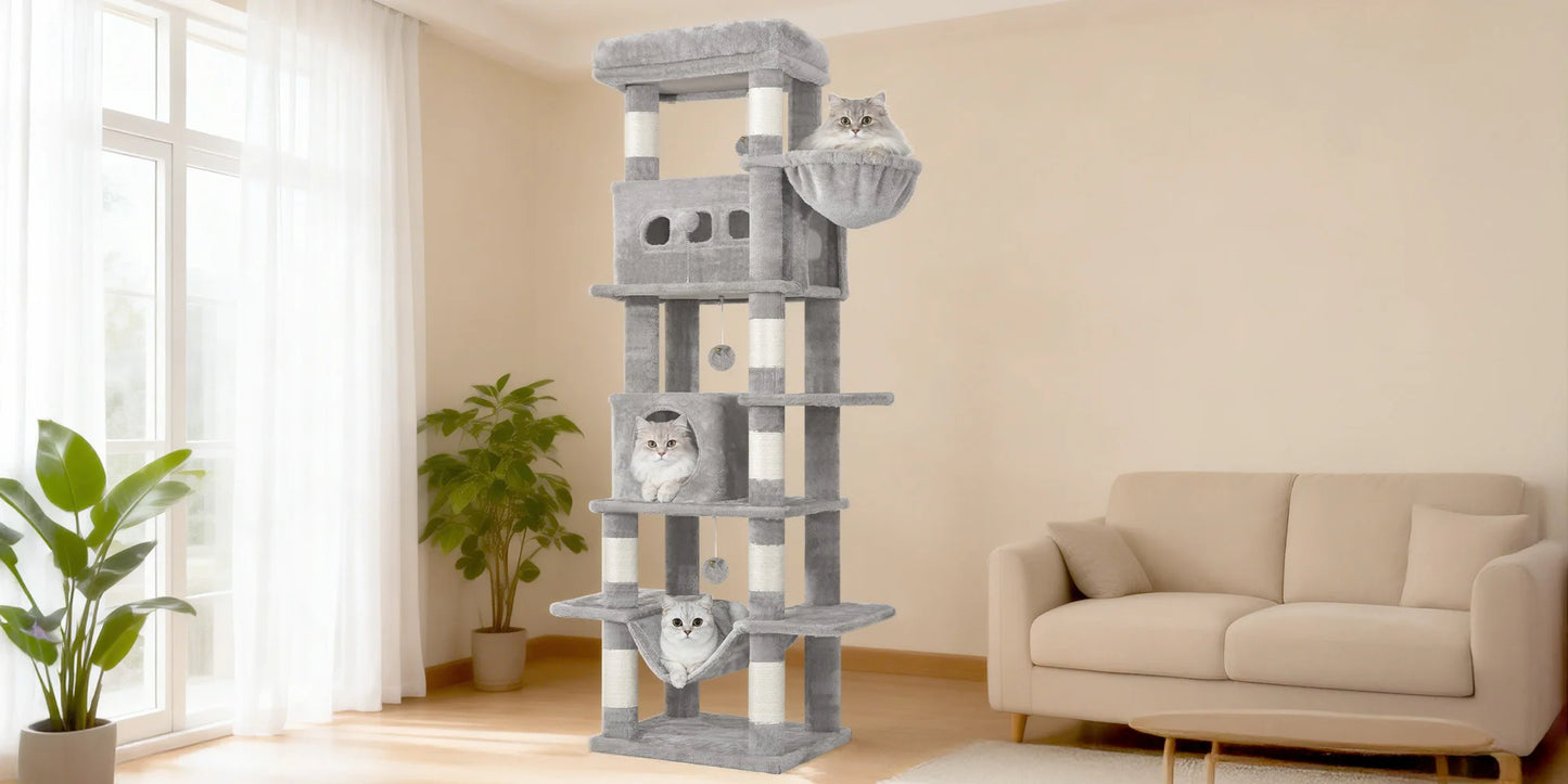 Arbre à chat XXL 170 cm — multi-plateformes pour grandes races