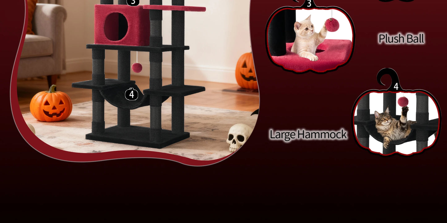 Arbre à chat XXL 170 cm — multi-plateformes pour grandes races