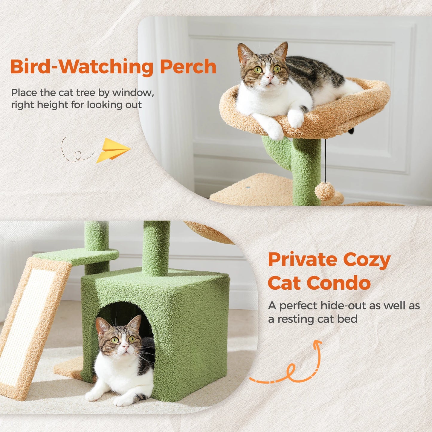 Arbre à chat 73 cm — hamac & griffoirs sisal pour chat d'intérieur
