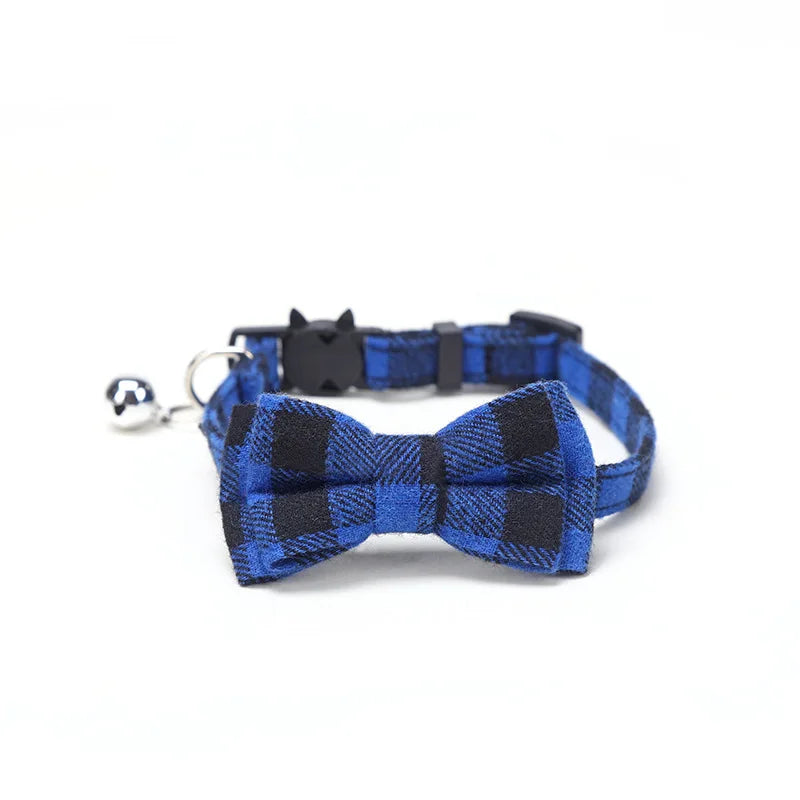 Collier chat nœud papillon & grelot — breakaway sécurisé