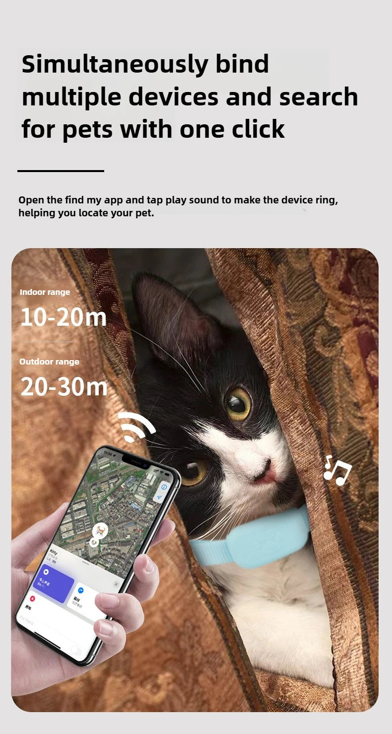 Traceur GPS waterproof Apple Find My — alerte mouvement pour chat