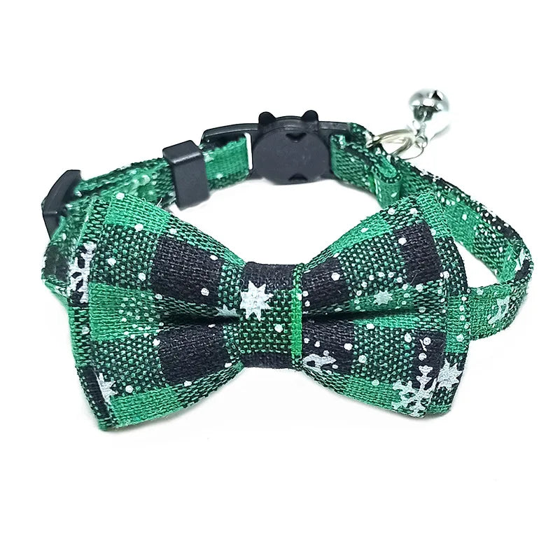 Collier chat nœud papillon & grelot — breakaway sécurisé