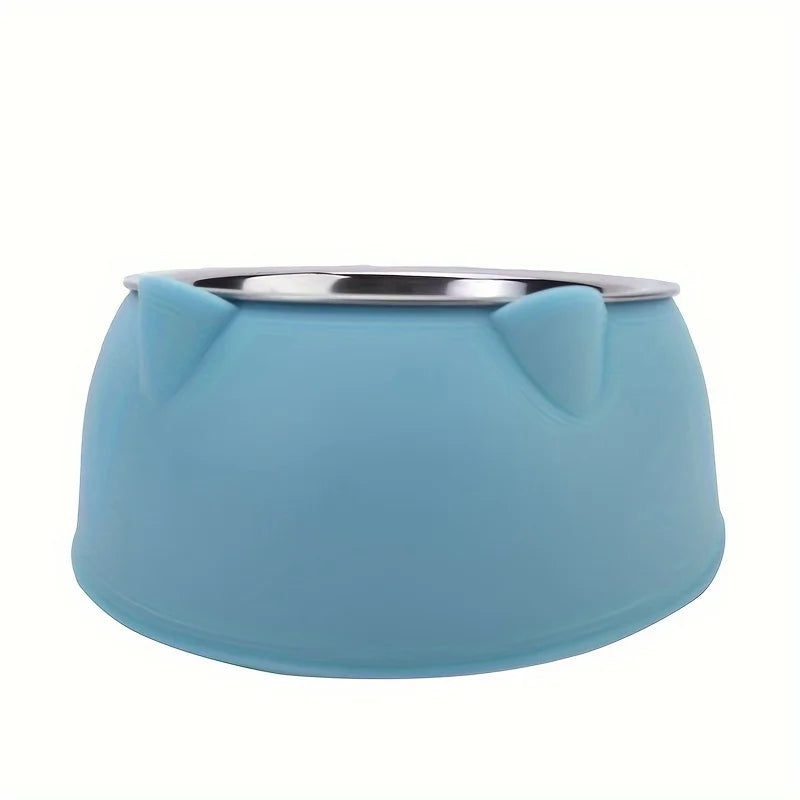 Gamelle inclinée oreilles de chat en inox — protection cervicale 400ml