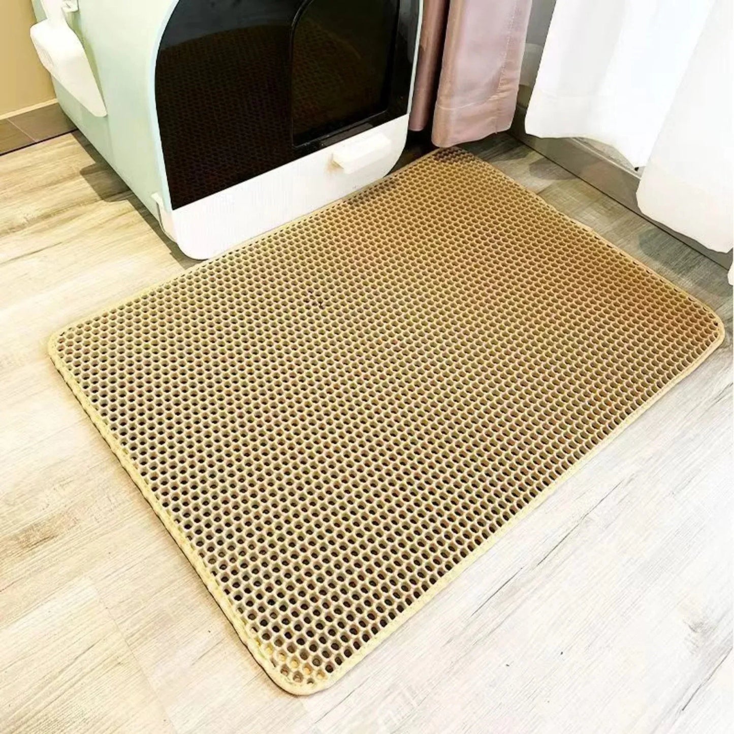 Tapis de litière double couche imperméable — anti-débordement pour chat