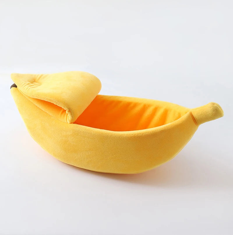 Lit banane moelleux pour chat — la cachette tendance
