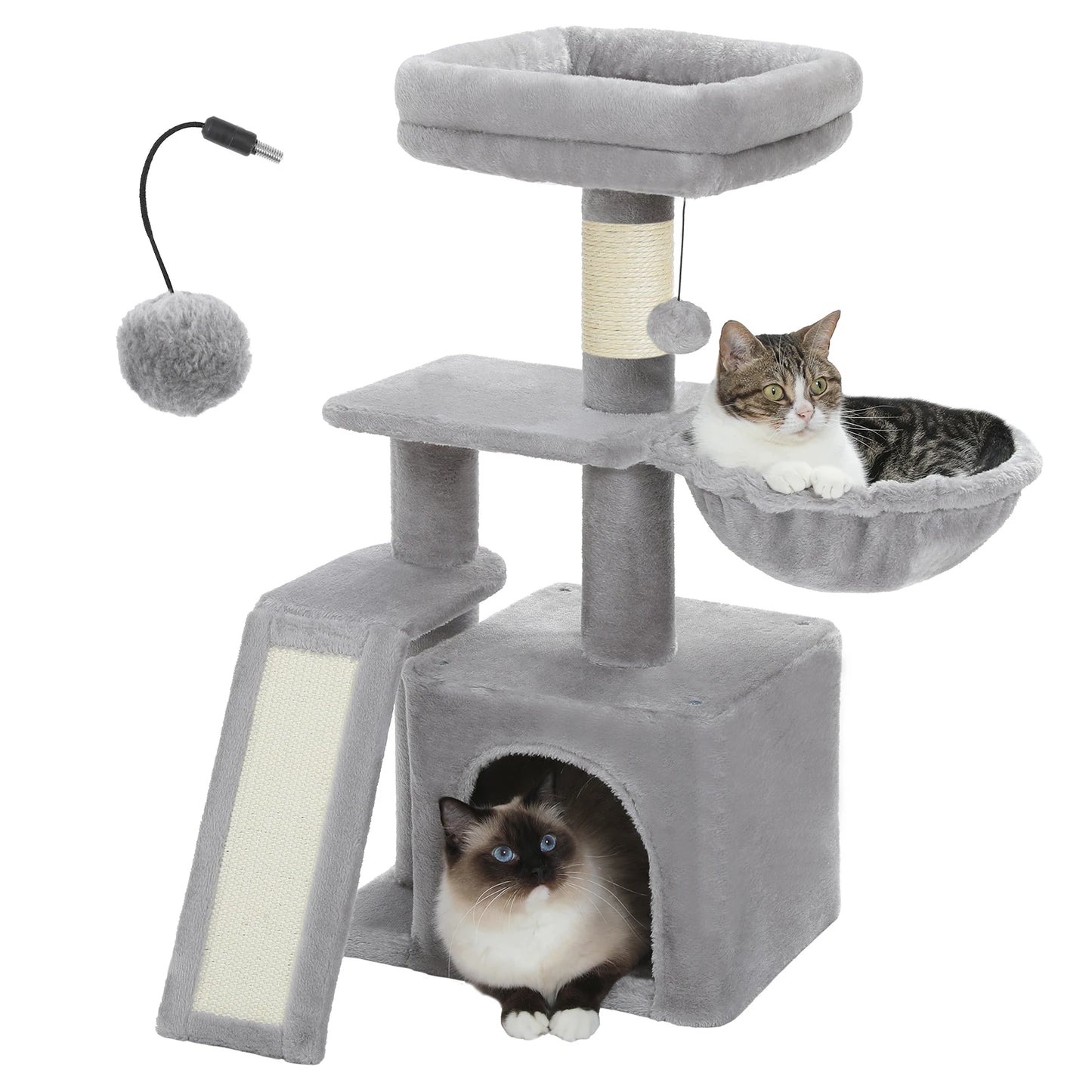 Arbre à chat 73 cm — hamac & griffoirs sisal pour chat d'intérieur