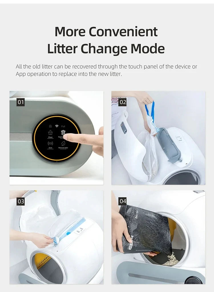 Litière automatique connectée avec contrôle via application