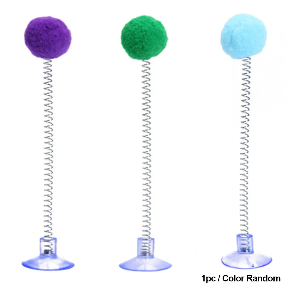 Jouet ressort à ventouse avec pompon — jeu autonome pour chat