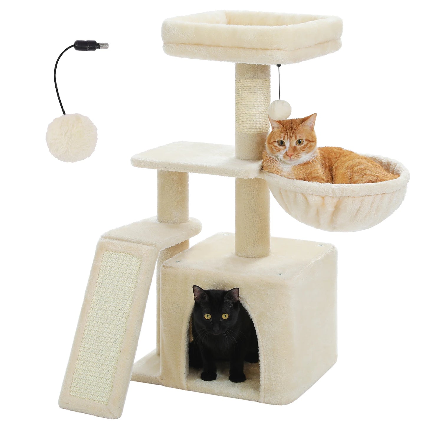 Arbre à chat 73 cm — hamac & griffoirs sisal pour chat d'intérieur