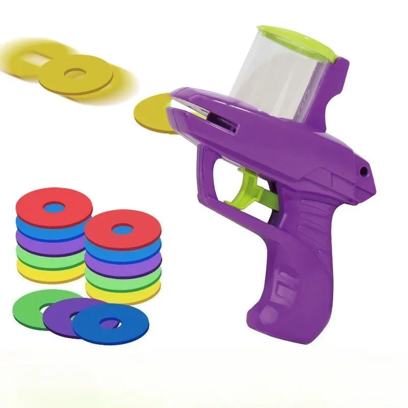 Pistolet navet + 15 frisbees en mousse pour chat
