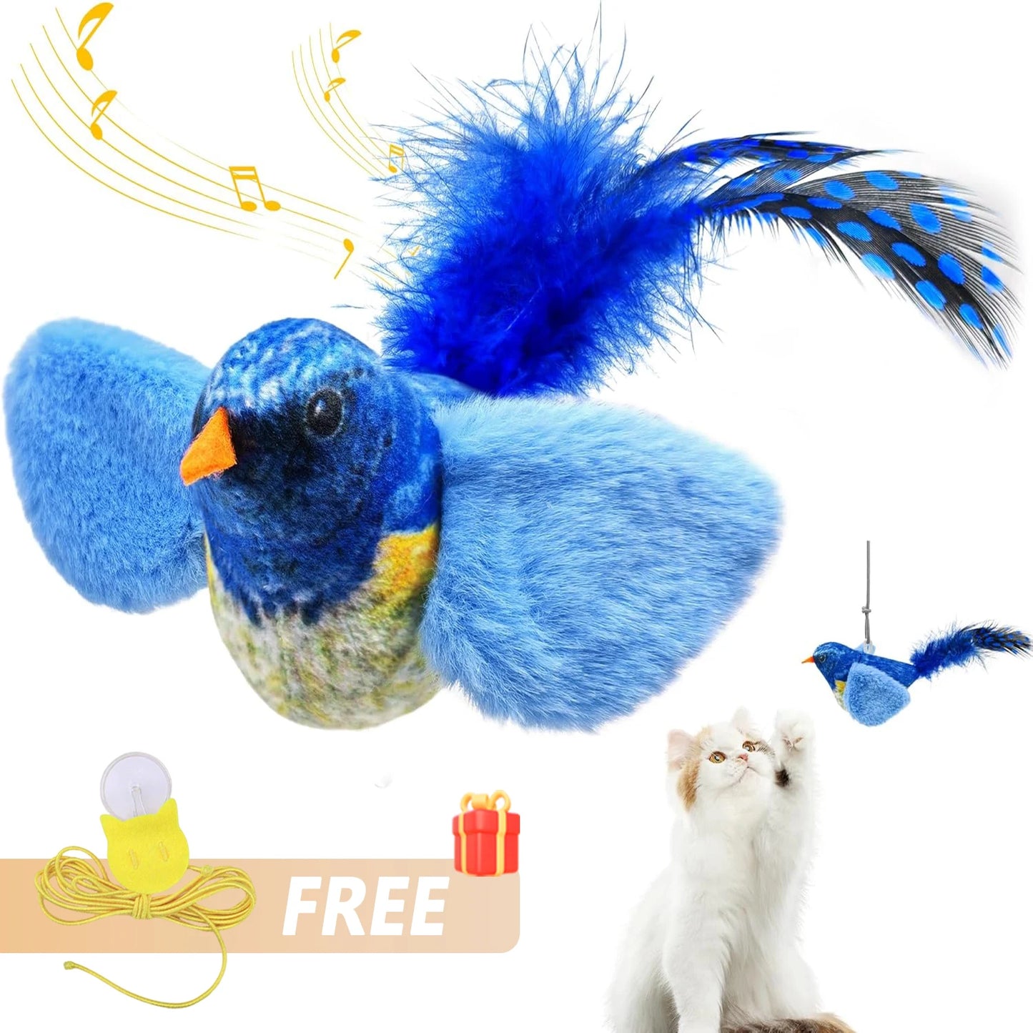Jouet oiseau interactif à accrocher au mur