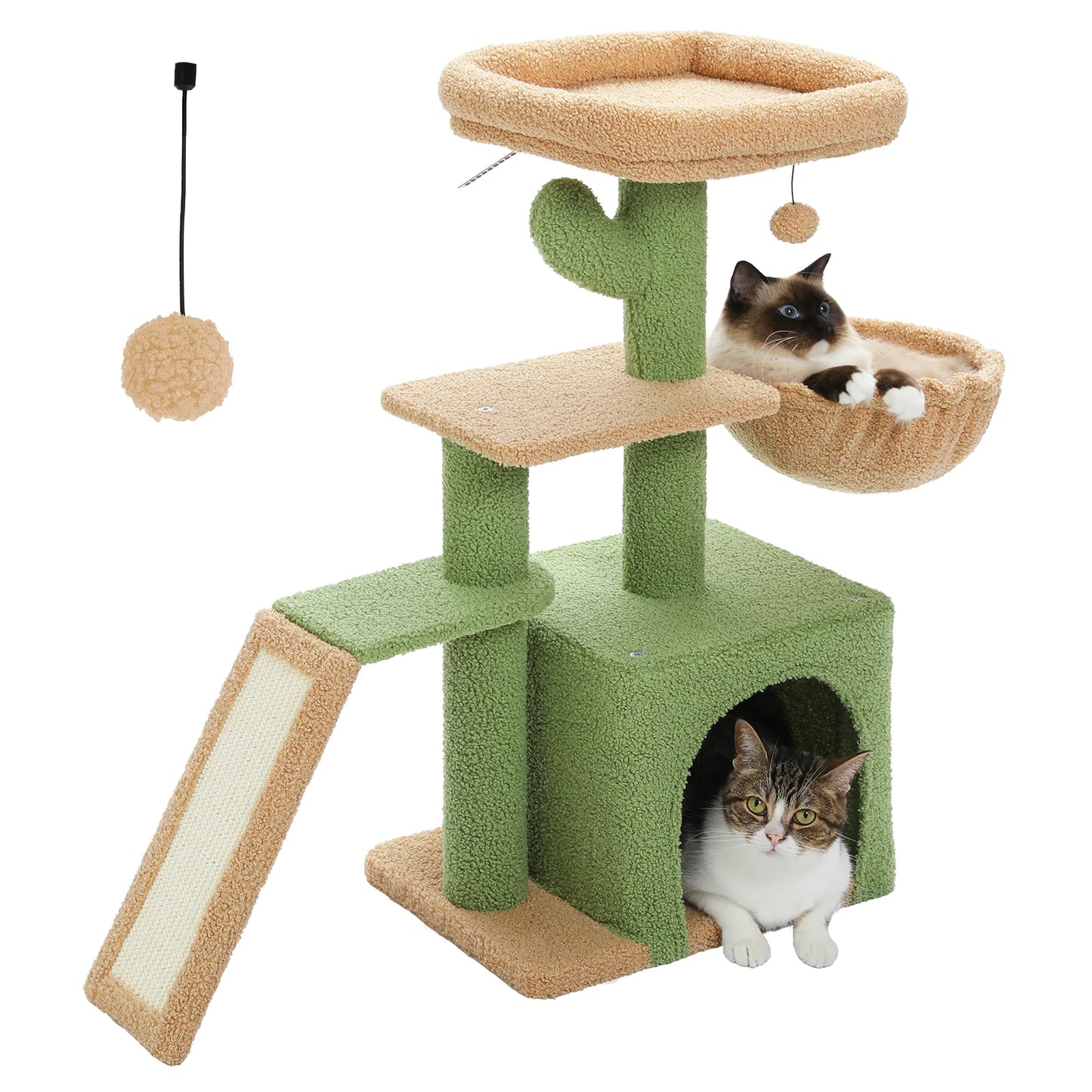 Arbre à chat 73 cm — hamac & griffoirs sisal pour chat d'intérieur