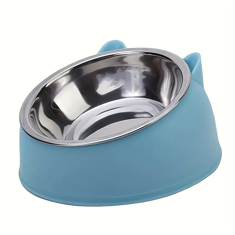 Gamelle inclinée oreilles de chat en inox — protection cervicale 400ml