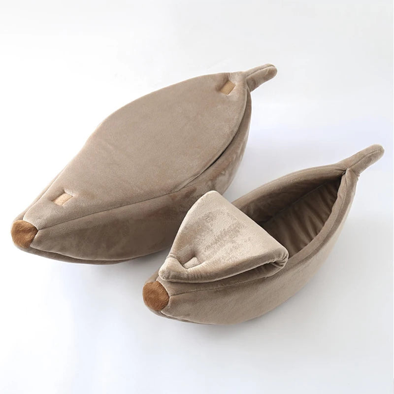 Lit banane moelleux pour chat — la cachette tendance