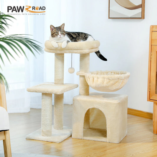 Arbre à chat 73 cm — hamac & griffoirs sisal pour chat d'intérieur