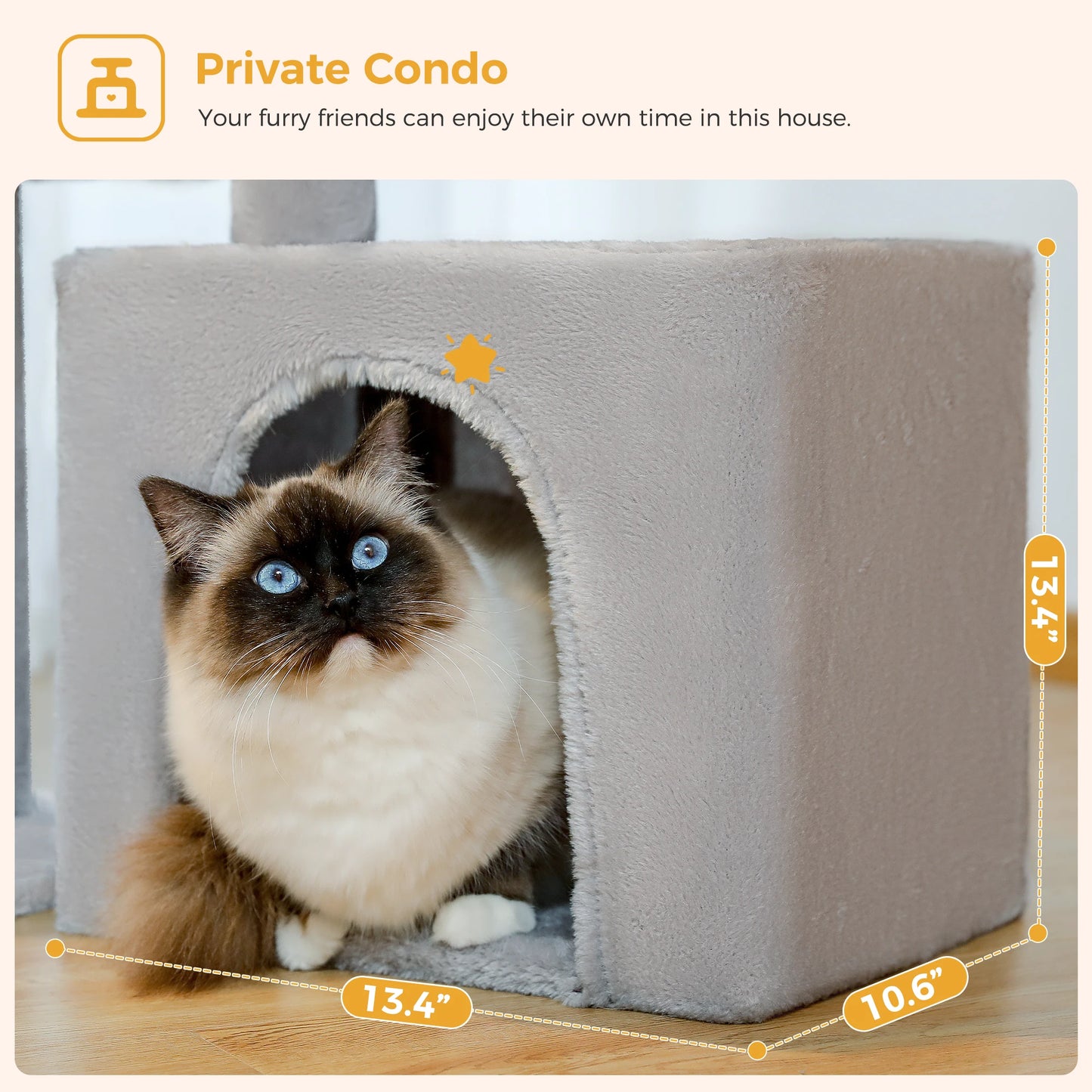 Arbre à chat 73 cm — hamac & griffoirs sisal pour chat d'intérieur