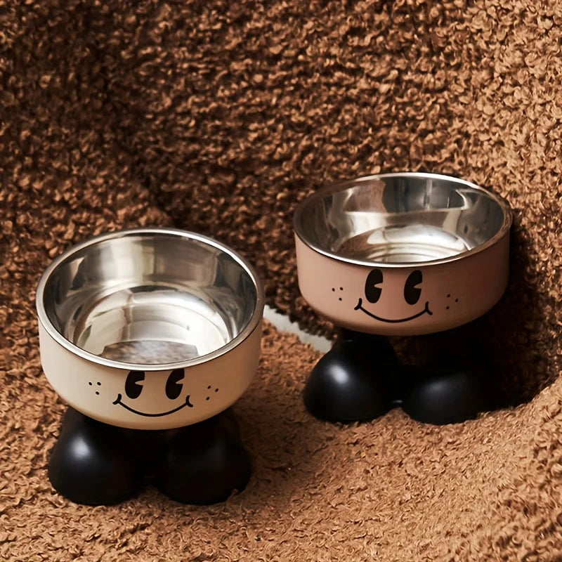 Gamelle surélevée en inox anti-débordement — pour chats et chiens