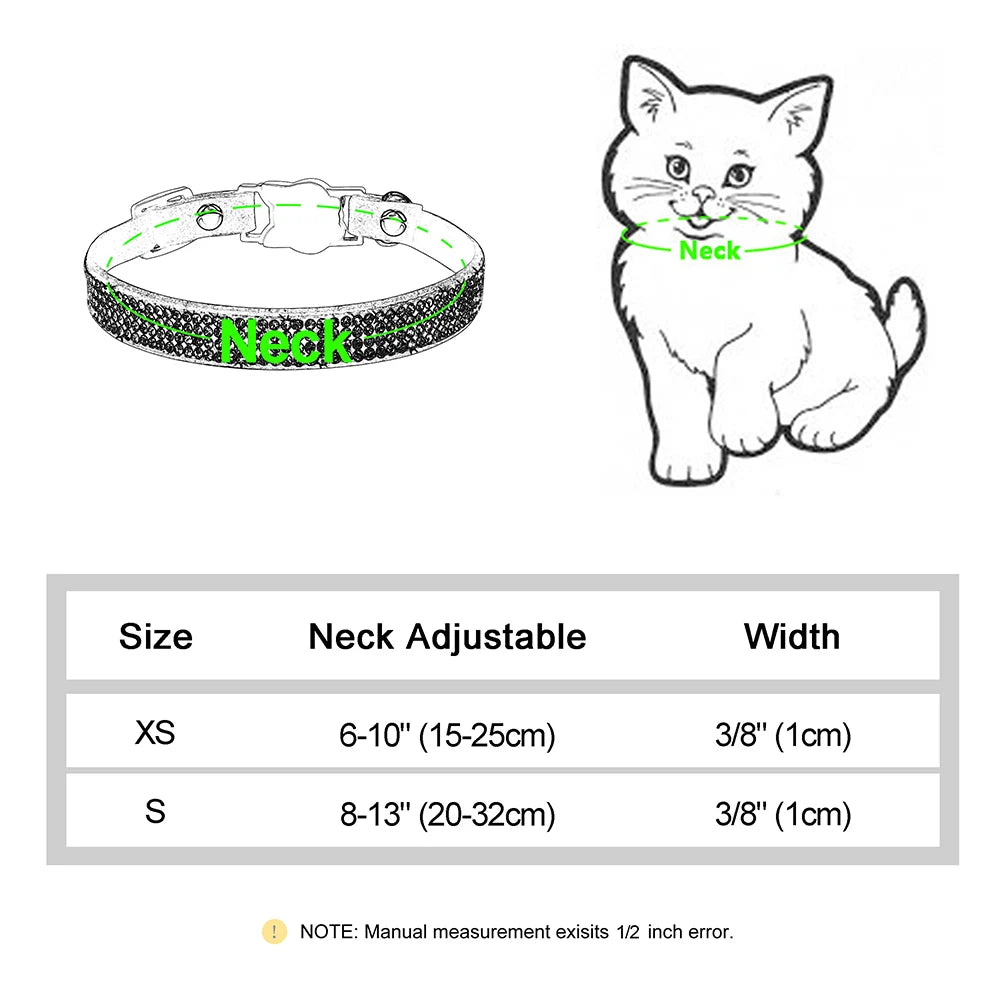 Collier chat rose suédine — strass & grelot sécurisé