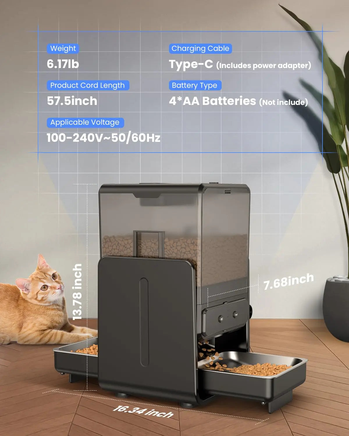Distributeur automatique WiFi 5G double bol — 5L pour 2 chats