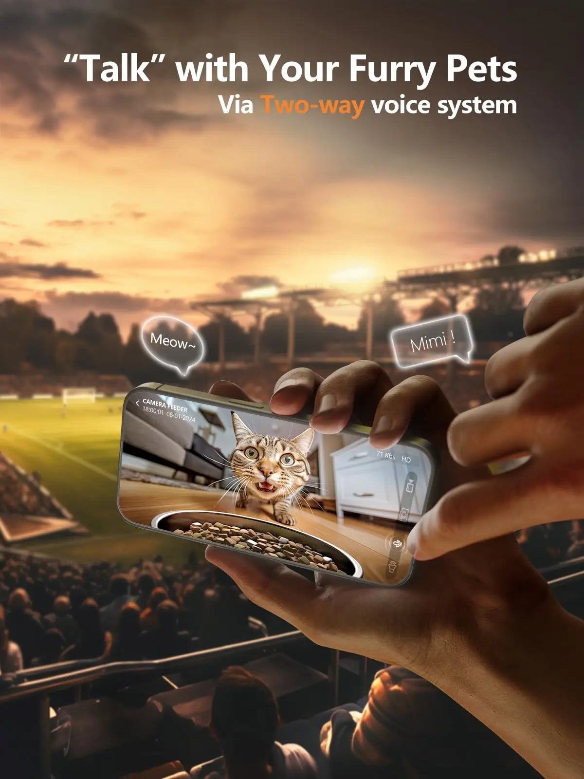 Distributeur automatique avec caméra HD 1080p et application Tuya