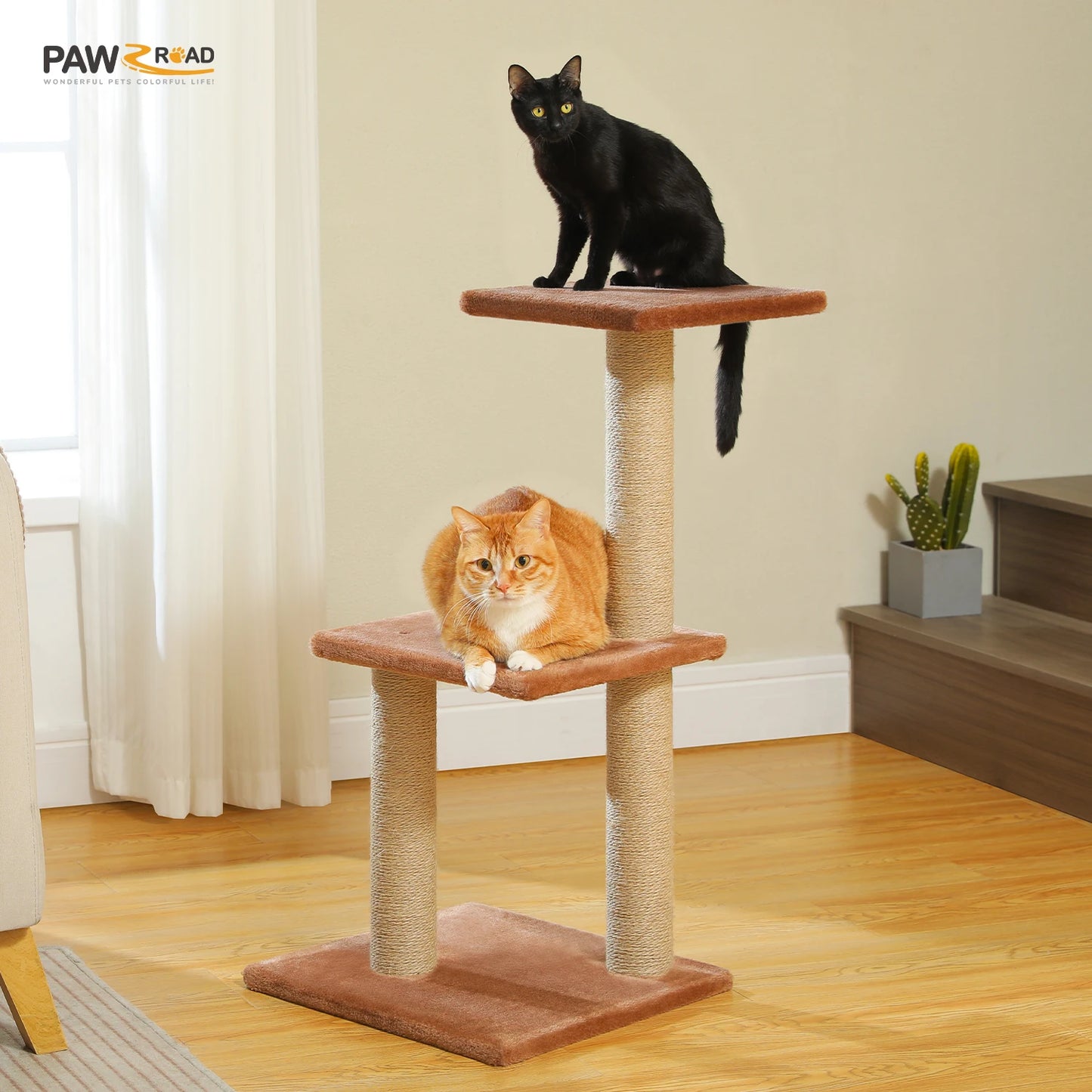 Arbre à chat 73 cm — hamac & griffoirs sisal pour chat d'intérieur