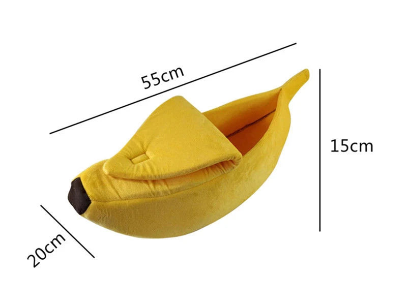 Lit banane moelleux pour chat — la cachette tendance