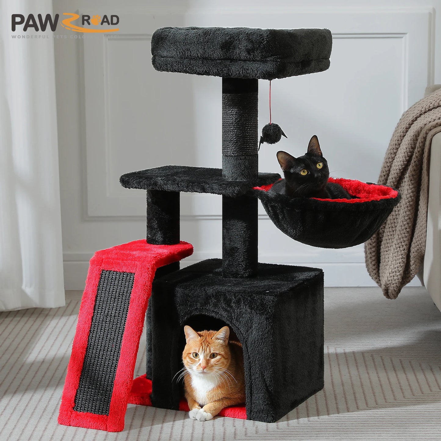 Arbre à chat 73 cm — hamac & griffoirs sisal pour chat d'intérieur