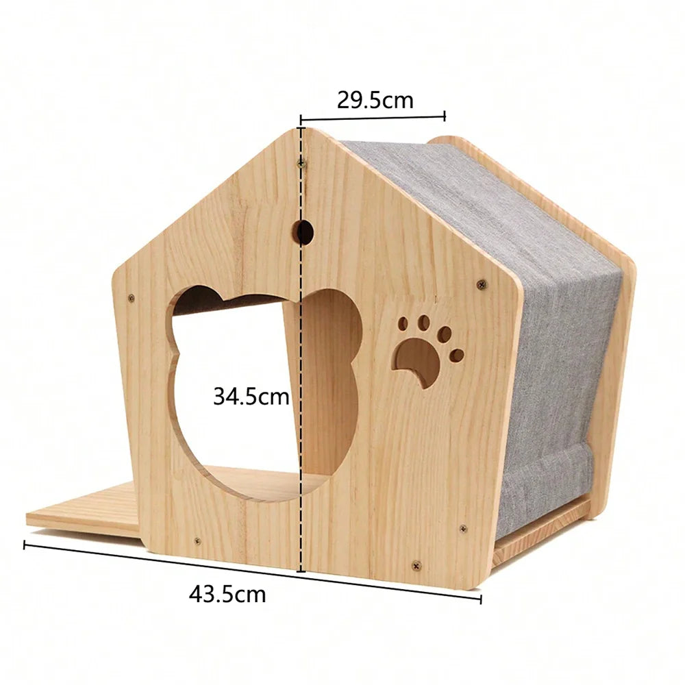Étagères murales en bois pour chat — griffoir sisal modulable