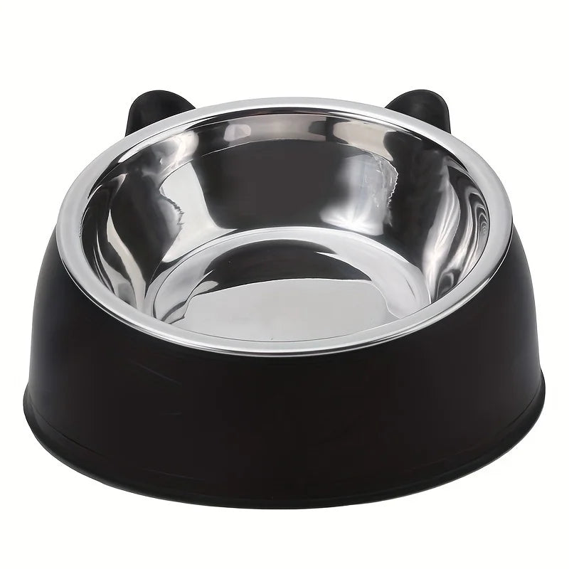Gamelle inclinée oreilles de chat en inox — protection cervicale 400ml