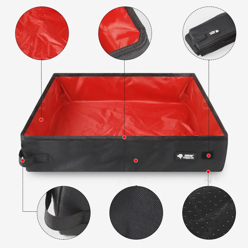 Litière pliable de voyage imperméable — nylon compact