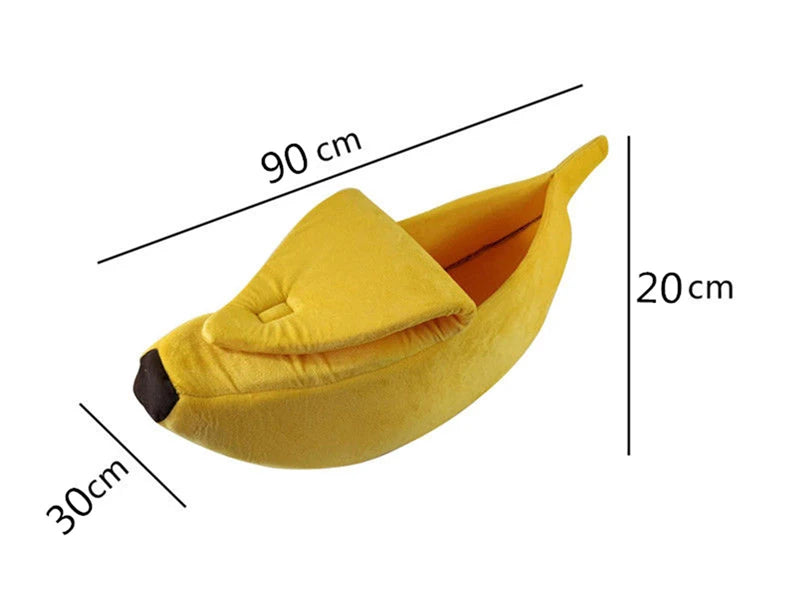 Lit banane moelleux pour chat — la cachette tendance