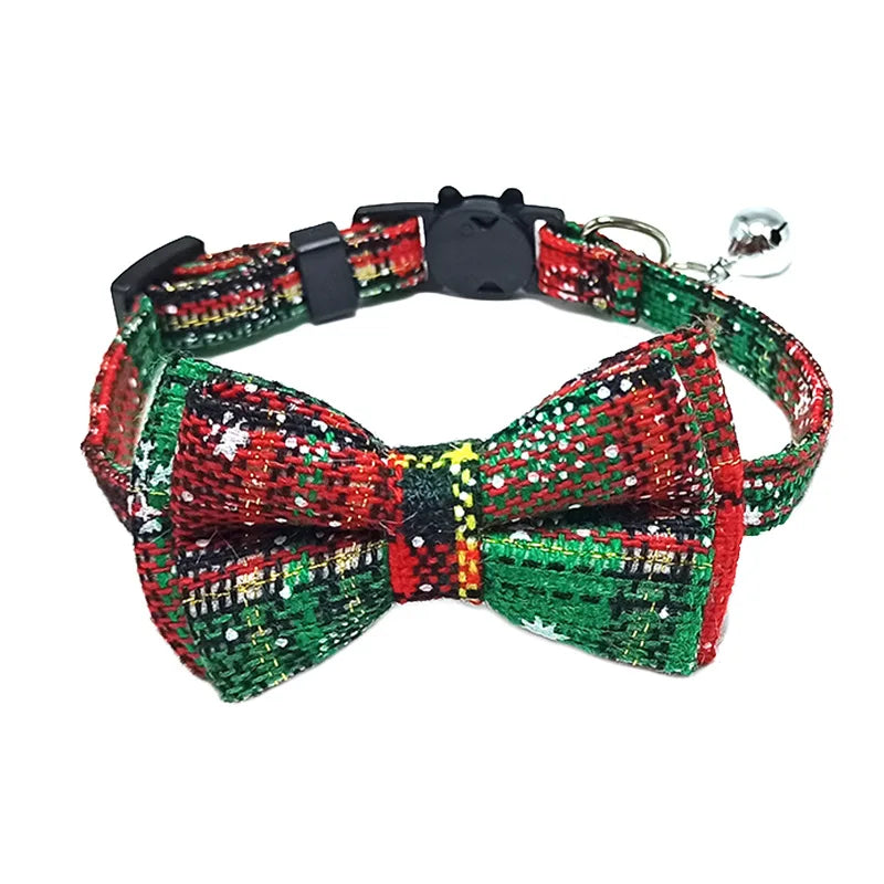 Collier chat nœud papillon & grelot — breakaway sécurisé