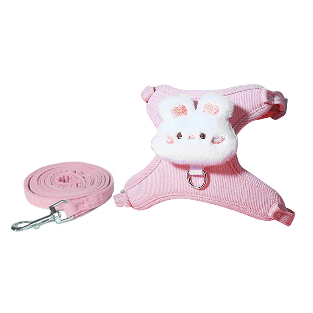 Harnais sac à dos peluche pour chat — escape-proof avec laisse