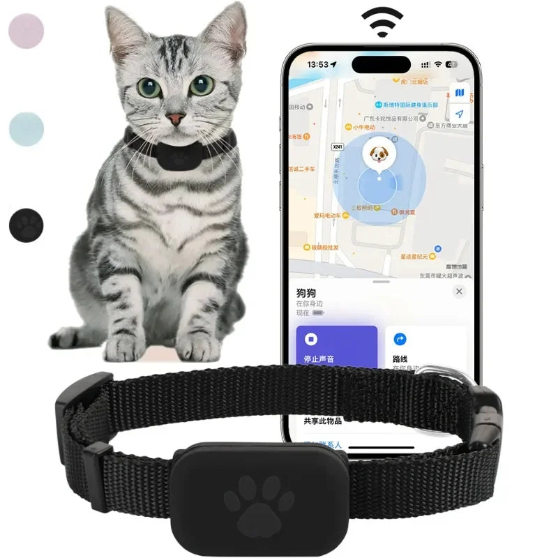 Traceur GPS waterproof Apple Find My — alerte mouvement pour chat