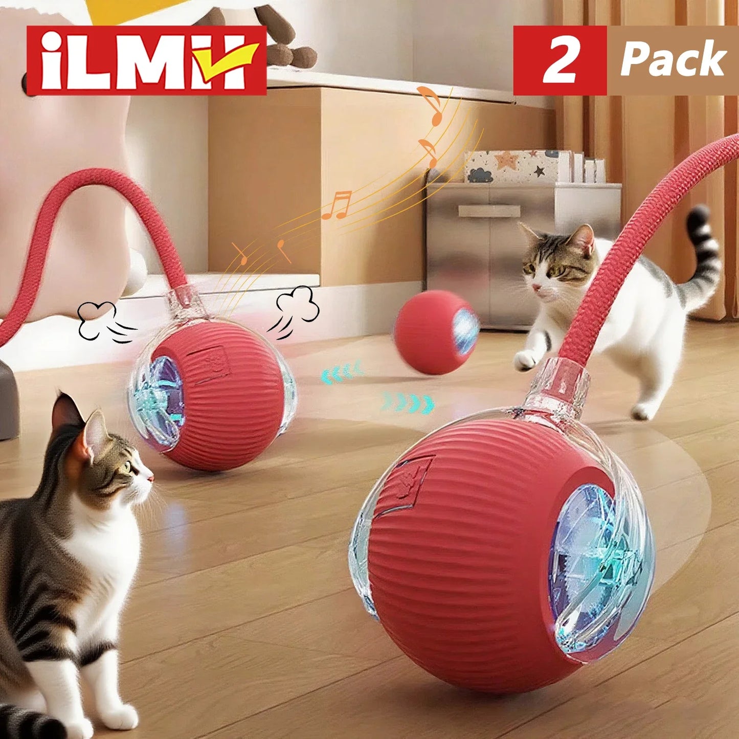 Balle électronique interactive rechargeable pour chat