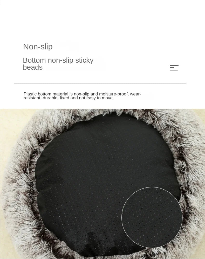 Coussin rond 2-en-1 convertible en nid pour chat