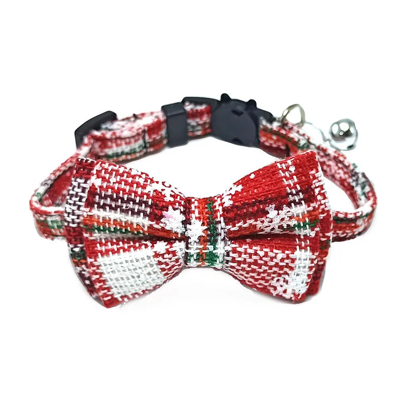 Collier chat nœud papillon & grelot — breakaway sécurisé