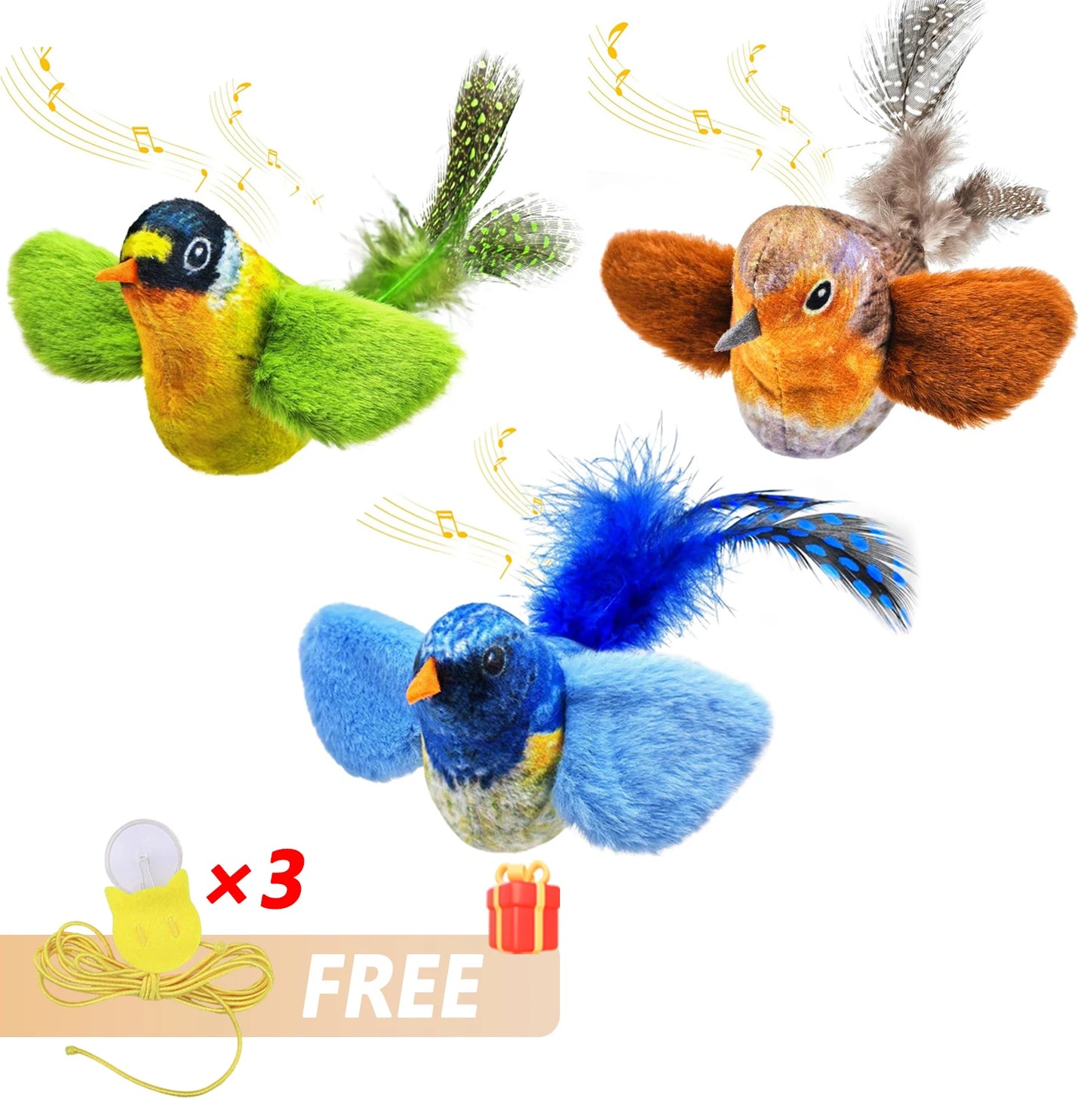 Jouet oiseau interactif à accrocher au mur