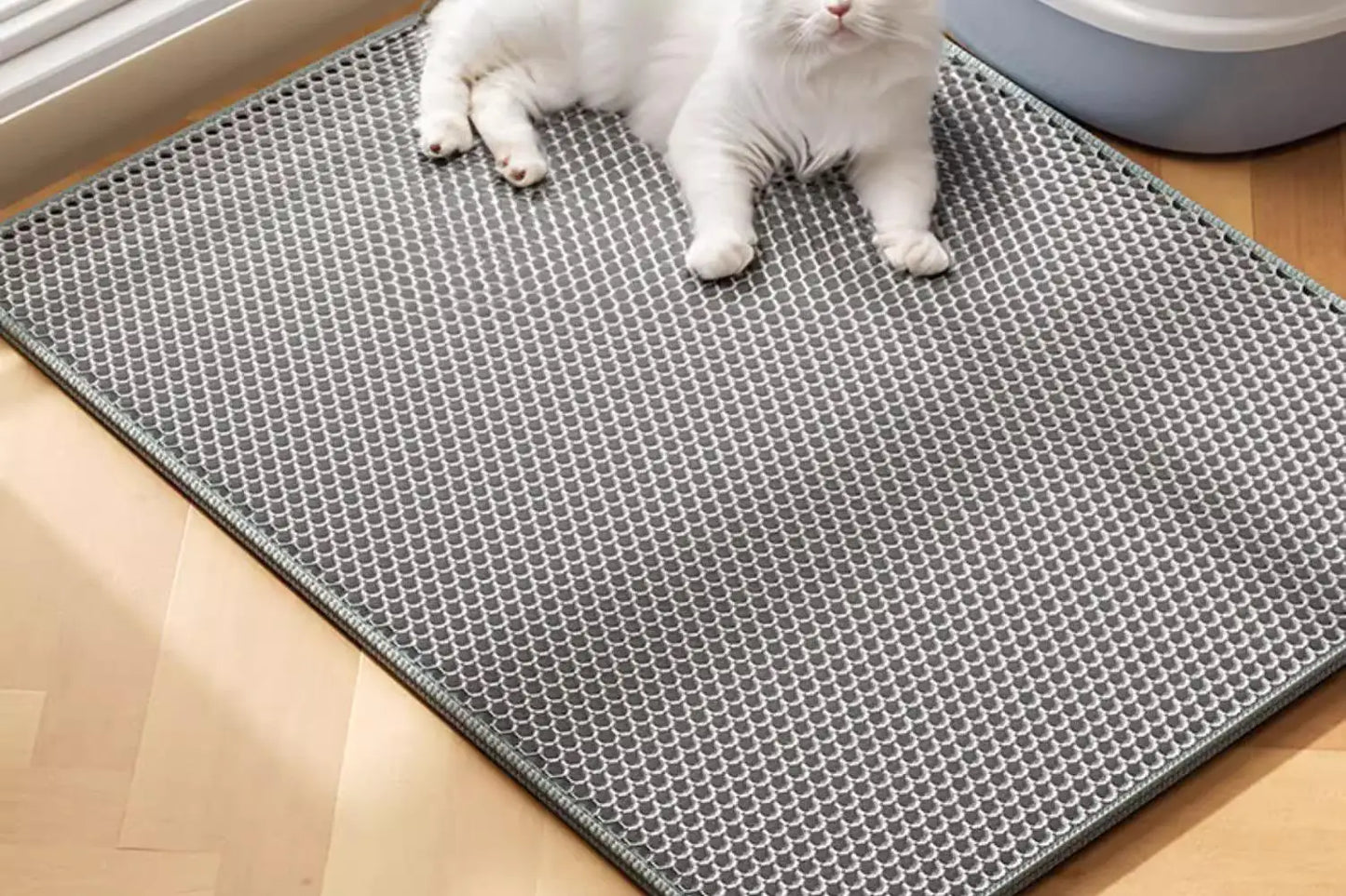 Tapis de litière double couche imperméable — anti-débordement pour chat