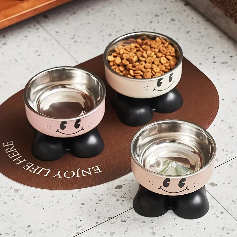 Gamelle surélevée en inox anti-débordement — pour chats et chiens