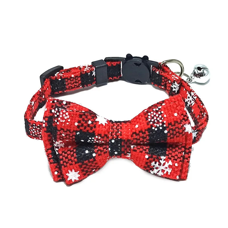 Collier chat nœud papillon & grelot — breakaway sécurisé