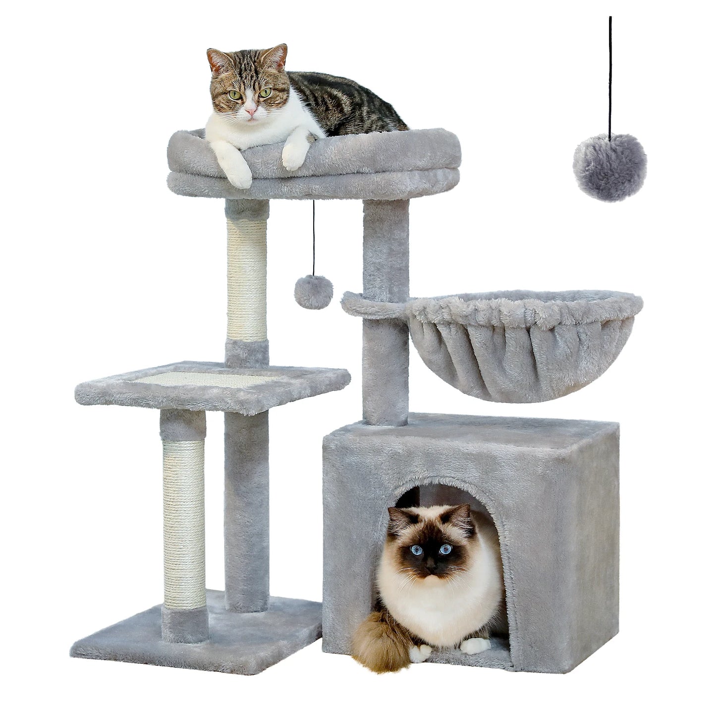 Arbre à chat 73 cm — hamac & griffoirs sisal pour chat d'intérieur