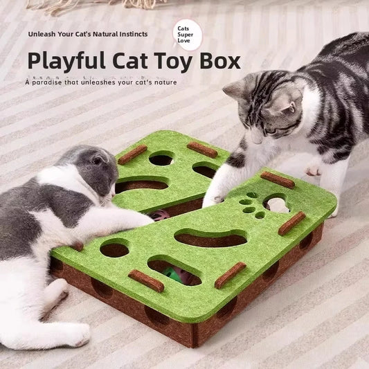 Boîte puzzle en feutrine pour chat