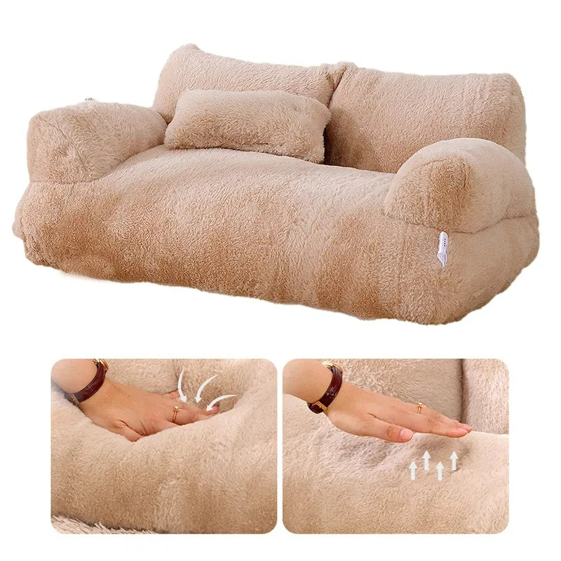 Lit sofa douillet en peluche pour chat