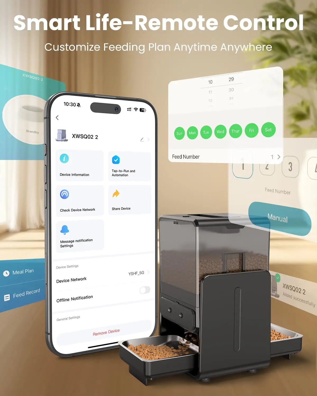 Distributeur automatique WiFi 5G double bol — 5L pour 2 chats