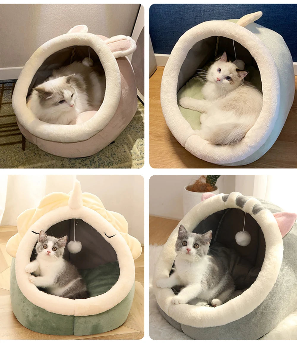 Lit caverne douillet pour chat