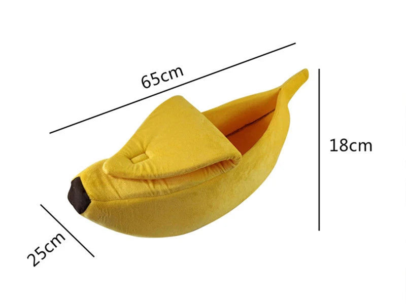 Lit banane moelleux pour chat — la cachette tendance